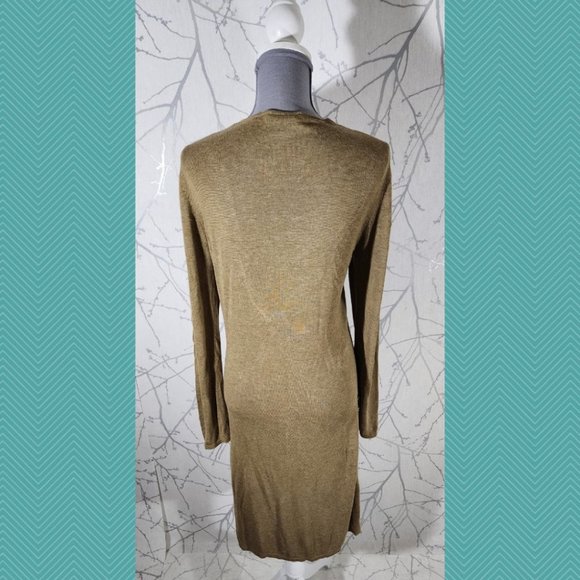 Blacky Dress Berlin Gold Knit Long Cardigan w/ Metallic Chainlink - Picture 3 of 4